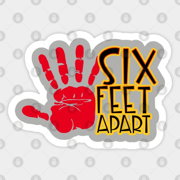 Six Feet Apart Sticker by CuteCoCustom